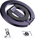 Magnetic Phone Ring for MagSafe Dual-Sided Magnetic Phone Grip Magnet Phone Stand Grip Compatible with iPhone 17/16/15/14/13 Pro Max Plus Mag Safe Accessory for Car Mounts (Purple)