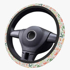 Colorful Flowers Steering Wheel Cover, Cute Printing Steering Wheel Cover Protector for Women, Ultra-Thin with Personalized Pattern Design, for Steering Wheel with a Diameter of 14.5"-15"