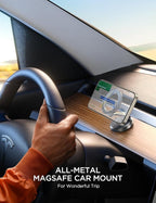 Fits iPhone 16/16 Pro Max MagSafe Car Mount, [All Metal & 360° Adjustment] Magnetic Phone Holder for Car with N55 Strong Magnets, Car Mount for iPhone 16 15 14 13 12 & MagSafe Case, Space Gray