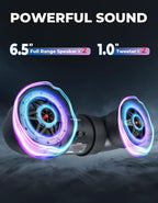 ATV Speaker 6.5 Inch Bluetooth-connectivity ATV UTV Sound Bar w/ 20 RGB Light Modes, 2X Full Range Speakers 2X Tweeters Boat Sound System Compatible with Polaris Sportman Fourtrax Can Am
