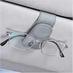 Sunglasses Holders for Car Sun Visor, Leather Eyeglasses Hanger Mounter, Magnetic Glasses Holder and Ticket Card Clip, Auto Interior Accessories Universal for SUV Pickup Truck