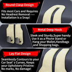 Car Seat Headrest Hooks for Purses and Bags, 4 Pack Bag Purse Holder for Car with Double Metal Hooks, Car Purse Hanger, Headrest Back Seat Handbags Hook Cute Hanging Accessories, Beige
