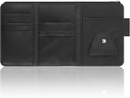 Car Visor Organizer with Sunglass Holder,Multi-Functional Car Sun Visor Organizer with Zipper for Cards,Money,Tickets,Leather Interior Accessories (Black)