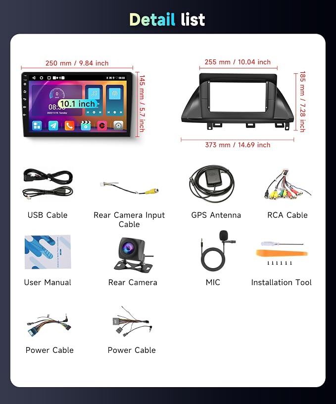 5Ghz WiFi Car Radio Stereo for Honda Odyssey 2005-2010 2+64G, 10.1" Touch Screen/Android 15/Wireless CarPlay/Android Auto/DSP EQ/GPS Navigation/Bluetooth/FM/RDS/SWC/HD Backup Camera