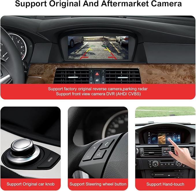 8.8" 1080P HD CarPlay & Android Auto Touchscreen for BMW 3s/5s CCC System | Fits 3s E90-93 & 5s E60/E61 (2003-2008),Plug & Play, Supports Rear Camera, MirrorLink, Bluetooth, Voice & OEM Controls
