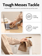 Microfiber Cleaning Cloth Roll -60 Pack, Tear Away Microfiber Towels, 12" x 12", Reusable, Washable, Scratch Free, Ultra Absorbent Dishcloth for All-Around Cleaning (Beige & Tan)