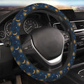 Elastic Stars Sun Moon Navy Boho Car Steering Wheel Cover Protector Upgrade Thicken,Durable Soft Car Accessories for Diverse Cars Truck SUV for Men Women Universal 15 Inch