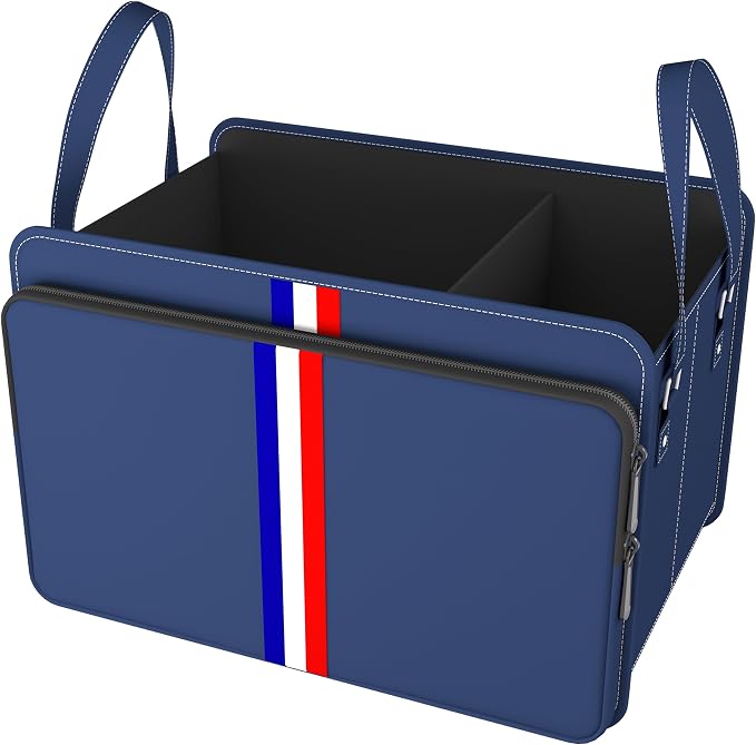 Trunk Organizer for Car, Waterproof Collapsible 3 Compartments Car Organizer, Foldable Storage for Car Accessories, Tools, Sundries for Women Men, Tote Bag (Blue, Standard)