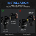 Car Cup Holder Expander, 2 in 1 Cup Holder Adapter Extender for Car with Expandable Insert, Fits Yeti, Hydroflask and Other Large Water Bottles & Mugs in 2.2"-4.6" (10-46oz)