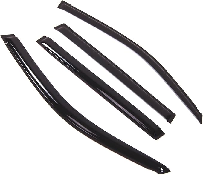 WD2-847 Dark Smoke 4 Pcs Set Window Visor (Outside Mount) Deflector Rain Guard Compatible with 2010-2016 Lexus GX460