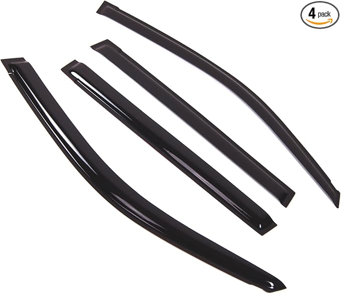Outside Mount Window Vent Visors Rain Guards Compatible with GX460 2017-2018 | Side Window Wind Deflectors Rain Shields | Black Tinted, 4 Pcs Set, BGWV-847B
