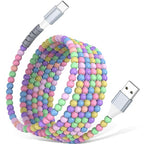 USB A to USB C Cable 6FT,Beaded Phone Charger Cord for iPhone 17 16 Pro Max 16e 15 Car play,Type C Cute Car Charger Charging Cord for iPad 10 11 A16/Samsung S26 S25 Ultra S24/Pixel/Android Girls Women
