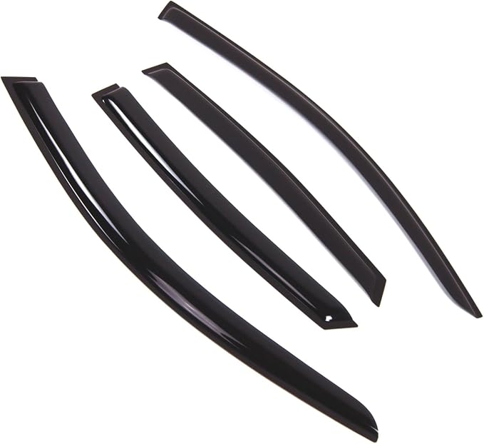 WD2-810 Dark Smoke 4 Pcs Set Window Visor (Outside Mount) Deflector Rain Guard Compatible with 2011-2016 Infiniti QX70 FX35 FX37 FX50