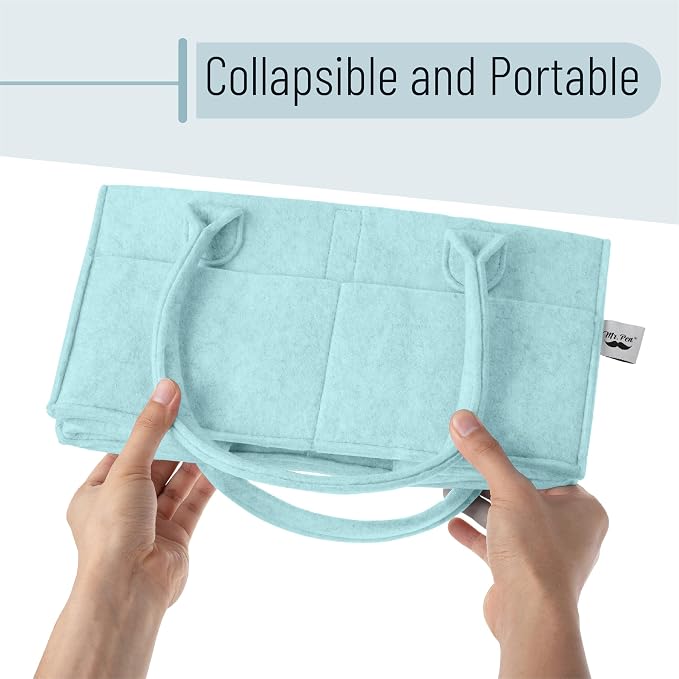 Mr. Pen- Baby Diaper Caddy Organizer, Light Blue | Nursery Storage Bin and Car Organizer for Diapers and Baby Wipes