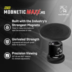 MobNetic Maxx MS - MagSafe Compatible Car Phone Mount w/ 90º Tilt, 360º Rotation & Durable Aluminum Build, Magnetic Holder for iPhone & Android Devices, USA Assembled - Black