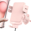 Wireless Car Charger, 15W Fast Charging Auto-Clamping Car Charger Phone Mount Air Vent Cell Phone Holder Compatible iPhone 16/15/14/13/13 Pro/12 pro/12/11, for Samsung Galaxy S23/S22/S21, Pink