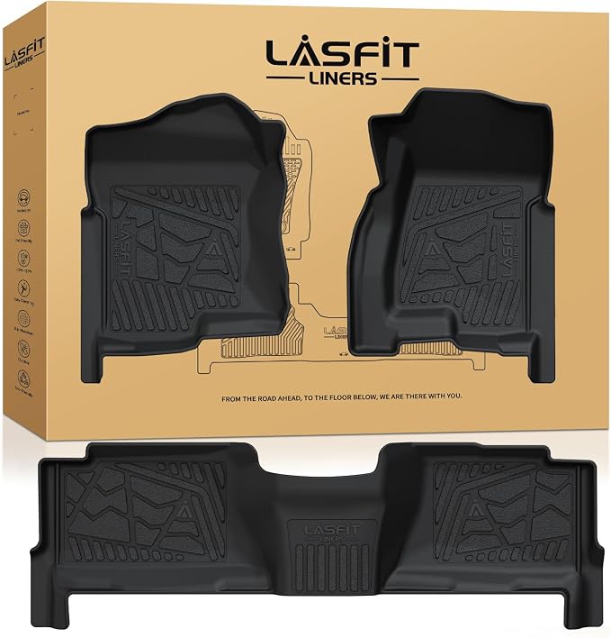 Floor Mats for Chevy Silverado/GMC Sierra Crew Cab 1500 2500/2500HD 1999-2007, 3500HD 2001-2007(2007 Fit Classic Body Only), Suburban/Yukon XL/Escalade ESV (2nd Row Bench Seat Only) 2000-2006