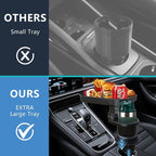 Car Cup Holder Tray, Cup Holder Expander Adapter for Car, 9.5” Detachable Car Food Tray Table for Eating, Road Trip Essentials Fits Yeti, Hydro Flask 16-46 oz