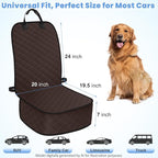 Dog Car Seat Covers, Waterproof Front Seat Cover for Dogs, Scratch-Proof, Nonslip Pet Passenger Seat Cover Protector, Universal Fit for Cars Trucks SUVs, Standard Size, Dark Coffee