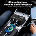 200W Car Power Inverter, Amcelooy Dual DC 12V to 110V AC Car Outlet Adapter to Wall Plug, Fast Charging 24W USB-C & USB Ports,Car Charger Cigarette Lighter Adapter for Phone,Laptop on Road Trip(Black)