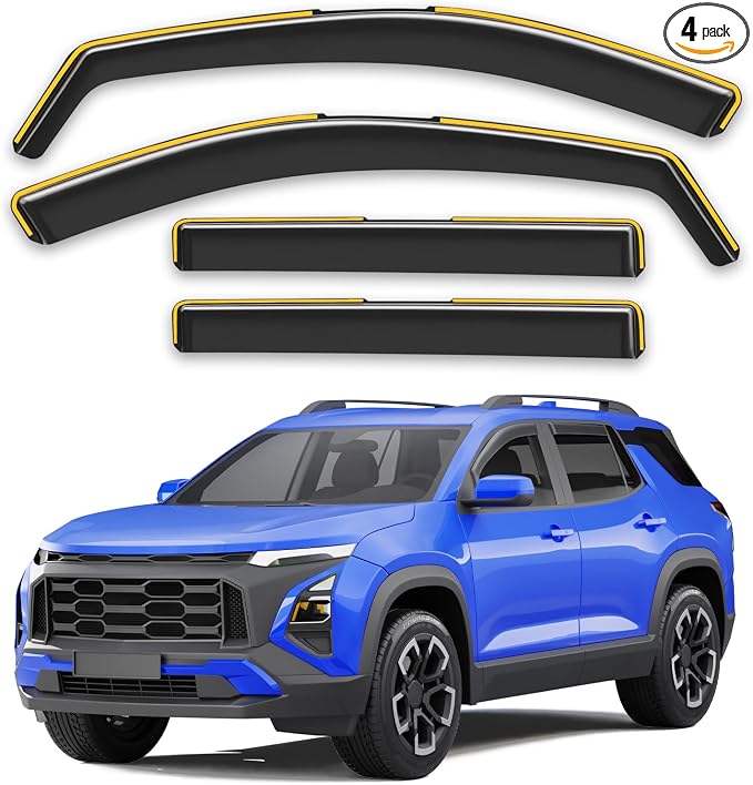in-Channel Rain Guards Fit for Chevy Equinox 2025 2026,Window Rain Guards for Chevrolet Equinox 25 26,Visors Vent Visors Window Deflector Vent Shades Car Accessories -4 pcs