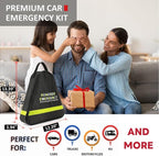 Car Emergency Kit with Jumper Cables, Roadside Safety Emergency Car Kit for Vehicle Truck Motorcycle - Gifts for Men Women Teenagers, Easy Storage(Black)