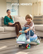 N7 Pro Electric Wiggle Car, Rechargeable Battery, CyberWiggle, 2 in 1 Swing Car, 2 Speeds Max 4 Mph, Anti-Rollover, Flashing Wheels, Bluetooth, Ages 3+, 150 Lbs, Glacier Blue