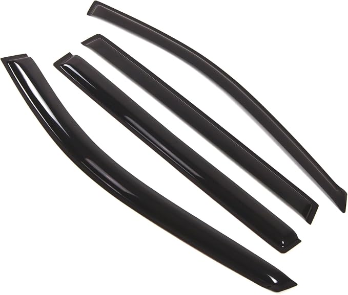 WD2-254 Dark Smoke 4 Pcs Set Window Visor (Outside Mount) Deflector Rain Guard Compatible with 2007-2010 Hyundai Entourage