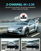 Dual Dash Cam Front 4K+2.5K Rear, 5.8GHz Wi-Fi, 20MB/s Fastest Download Speed with APP, WDR Night Vision, 2160P Dash Camera for Cars, 3" IPS, 24H Parking Mode, Free 64GB Card Included