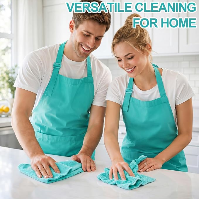 Cleaning Cloths for Cars 16 x 16 Inch Ultra Absorbent Towels Drying Microfiber Reusable Cleaning Supplies House Kitchen Window Microfiber Towel(Teal Blue,60 Pcs)