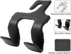 【2021 Upgraded】 Car Purse Hook, 2 in 1 Car Seat Headrest Hooks Durable Hanger Storage Holder Leather Organizer for Hanging Grocery Bags, 1 Pack, Brown