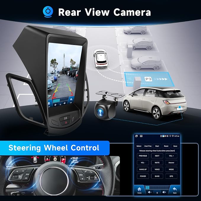 [4G+64G] Car Radio for Ford Fiesta 2009-2016 with Wireless Carplay Android Auto Radio, Android 9.7 inch Touch Screen with GPS, Mirror Link, Bluetooth, WiFi, DSP, FM/RDS Radio