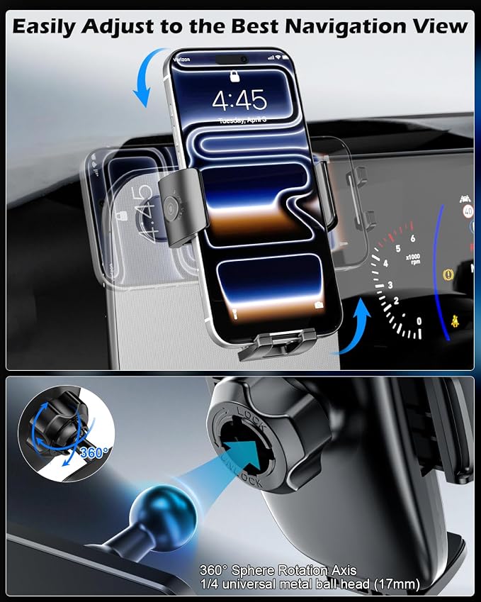 for Hyundai Ioniq 5 Magnetic Phone Mount, Wide Clamp for 4-7.2 inch Smartphones, Metal Dashboard Phone Holder for 2022-2025 Ioniq5 2026 Ioniq 9, 2024-2026 Sonata Kona & 2025-2026 Tucson