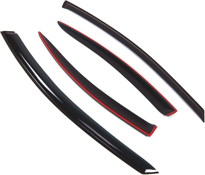 Outside Mount Window Vent Visors Rain Guards Compatible with Dodge Neon 2000-2005 | Side Window Wind Deflectors Rain Shields | Smoke Tinted, 4 Pcs Set, DGWV-100