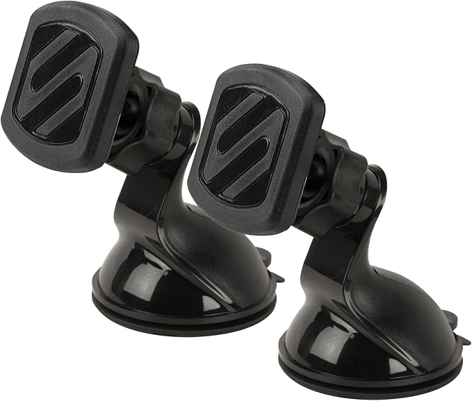 MAGWSM-2PXCES0 MagicMount Magnetic Suction Cup Phone Mount for Car Windshield/Dashboard, 360° Adjustable Magnet Head, Universal Phone Holder Compatible With iPhone, Samsung & More (Pack of 2)