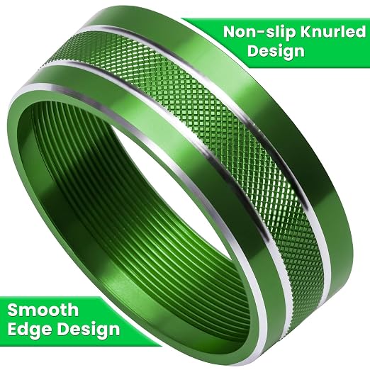 Audio Air Conditioning Button Cover Decoration Twist Switch Ring Trim for Jeep Wrangler JK JKU Patriot 2011-2018, Compass 11-16, Liberty 08-12, Dodge Challenger 08-14 Interior Accessories (Green)