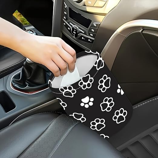 Portable Reusable Waterproof Car Trash Bin, Multipurpose Vehicle Organizer, Road Trip Essentials (Dog paw 2)