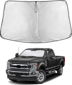 Windshield Sunshade Compatible for Ford Super Duty F250 F350 F450 F550 2017-2024 2025 2026, Sun Visor for Front Windshield & Window Sun Shade Cover, UV Heat Protector, Car Accessories