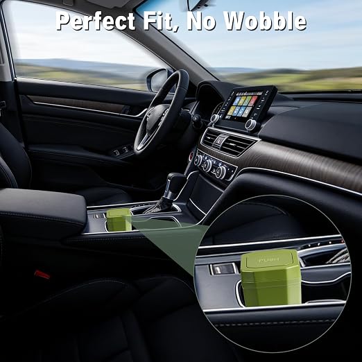 Car Trash Can with Lid - 2 Packs Mini Car Garbage Can Bin for Cup Holder - Green Small Leakproof Vehicle Trash Bin for Back Seat, Cute Automotive Accessories Organizers and Storage for Door SUV Truck