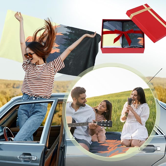 2 Pack Car Seat Towel Covers Athletic Running Towel Performance Microfiber Post Workout Sweat Washable Cover Non Slip for Seat Outdoor Sport (Yosemite)