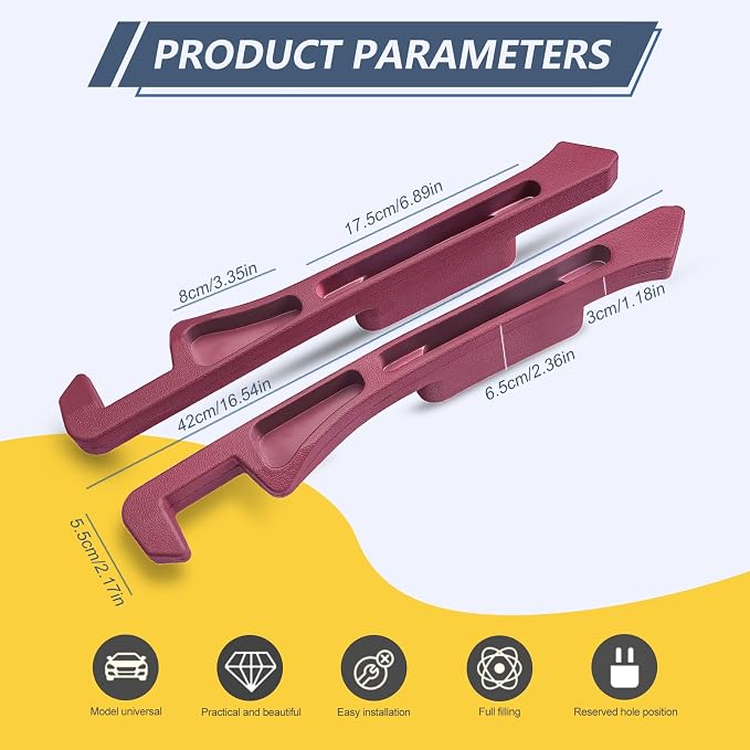 Car Seat Gap Filler 2 Pack，Seat Gap Filler Between Seat and Console,No Drop Gap Filler with Storage,Universal Fit Car Gap Filler for Car SUV Truck Auto Accessories（Wine Red）