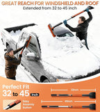 2025 Upgrade Extendable 3-in-1 Car Snow Brush and Ice Scraper [45" Extendable Handle] with 360° Rotating Brush Head for Car Windshield Clear Snow, Ice and Frost, for All Cars/Truck/SUV