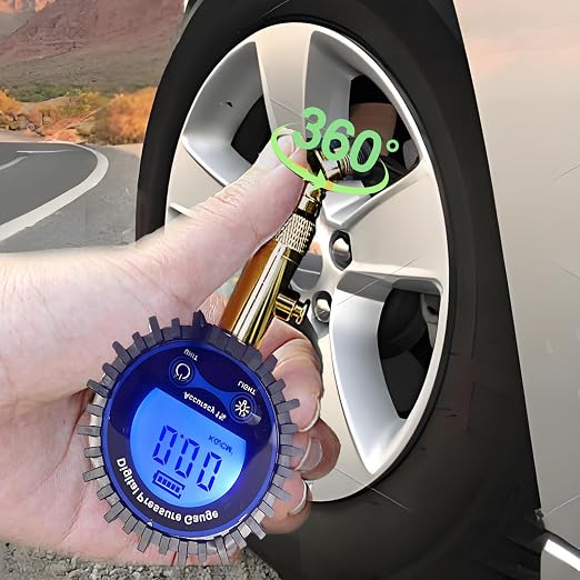 Digital Tire Pressure Gauge for Cars 250PSI - Accurate Air Pressure Gauge for Tires with 360° Swivel Chuck