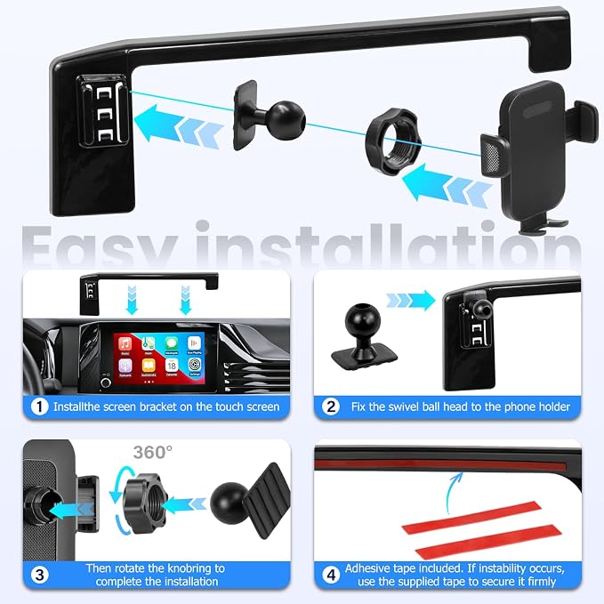 Car Phone Holder Fit for Toyota Camry LE/SE 2025-2026 Accessories -Cell Phone Mount for Camry 8 inch Touchscreen Hands-Free 360° Rotation(NOT FIT 12.3 inch) Does Not Affect Air Vent