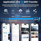 W6 Dash Cam 4 Channel Dash Cam 2K Front + 1080P Rear & Side 360° Coverage 8 IR Night Vision 5GHz WiFi & App G-Sensor Parking Monitor 64GB SD Card Included