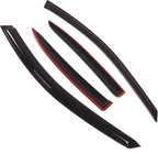 Outside Mount Window Vent Visors Rain Guards Compatible with Kia Rio 2000-2005 | Side Window Wind Deflectors Rain Shields | Smoke Tinted, 4 Pcs Set, DGWV-280