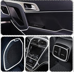 Car Interior Trim Strips,Universal 9.8 ft Car Electroplating Decoration Styling Door Dashboard, Flexible Interior Trim Accessories with Installing Tool(Silver)