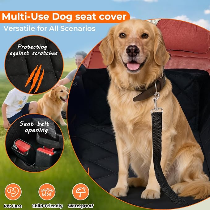 2026 New Dog Car Seat Cover for 2000-2025 2026 Infiniti QX60 QX50 QX55 Q50 Q60 SUV Accessories, Waterproof Pet Back Seat Guard, Non-Slip Pet Bench Rear Seat Protection Cover