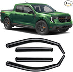 in-Channel Rain Guards Compatible with Ford Maverick 2022-2026 Durable Side Windows Wind Sun Deflectors 2022 2023 2024 2025 2026 Maverick Window Rain Guard Black 4 PCS