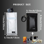 Faraday Bag for Phone w/Lanyard, RFID Key Fob Protector, Signal Blocker for Car Keys Anti-Theft, Cell Phone Signal Blocking Pouch Anti-Hacking, Shielding Case, 2 Pack, Black